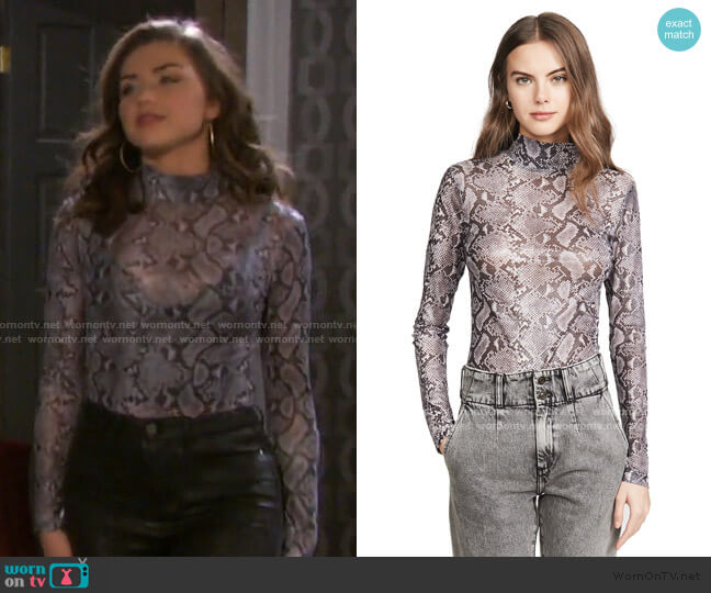 Tiger Mist Viper Thong Bodysuit worn by Ciara Brady (Victoria Konefal) on Days of our Lives