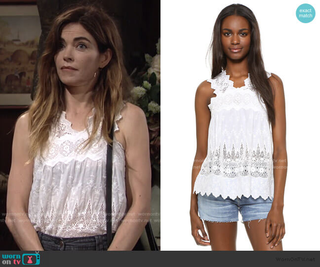 Ulla Johnson Birdie Blouse worn by Victoria Newman (Amelia Heinle) on The Young and the Restless