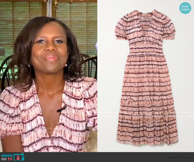Ulla Johnson Elodie Tie-Dyed Maxi Dress worn by Deborah Roberts on Good Morning America