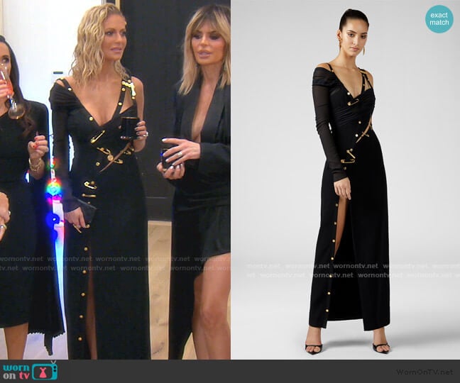 Versace Safety Pin Evening Dress worn by Dorit Kemsley on The Real Housewives of Beverly Hills