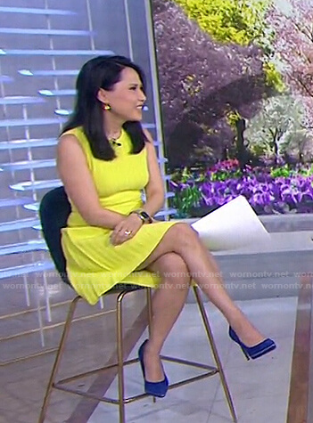 Vicky Nguyen’s yellow sleeveless ribbed dress on Today