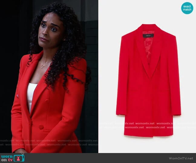 Zara Tailored Frock Coat worn by Jordan Ashford (Briana Nicole Henry) on General Hospital