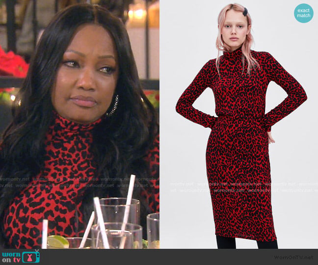 Zara Textured Weave Dress worn by Garcelle Beauvais on The Real Housewives of Beverly Hills