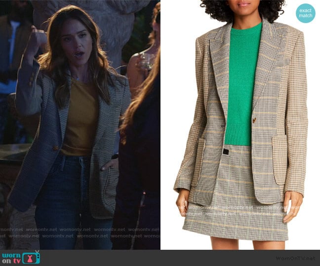 A.L.C. Martel Mixed Plaid Jacket worn by Nancy McKenna (Jessica Alba) on LA's Finest