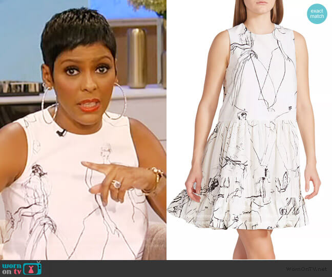Alexander McQueen Faces Sleeveless Babydoll Mini Dress worn by Tamron Hall on Tamron Hall Show