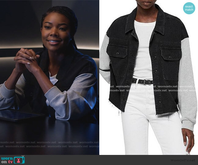 All Saints Morton Mixed Media Military Jacket worn by Sydney Burnett (Gabrielle Union) on LA's Finest