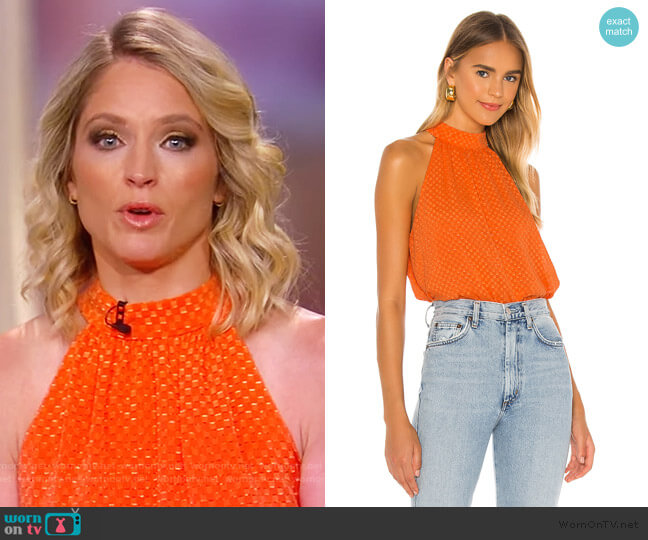 Alice + Olivia Liana Geometric Top worn by Sara Haines on The View