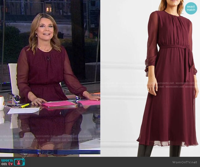 ARoss Girl x Soler Amanda Belted Midi Dress worn by Savannah Guthrie on Today