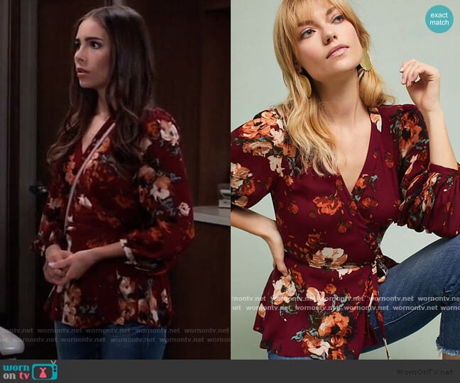 HD in Paris Gail Wrap Blouse worn by Molly Lansing-Davis (Haley Pullos) on General Hospital