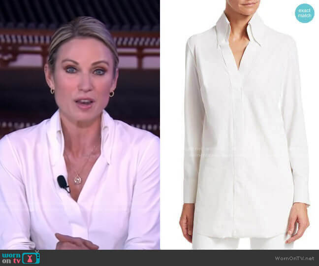 Chiara Boni La Petite Robe Atena Longline Blouse worn by Amy Robach on Good Morning America