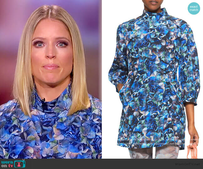 Baum und Pferdgarten AAliah High-Neck Printed Ruched Dress worn by Sara Haines on The View