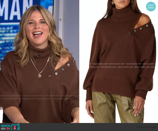 Marissa Webb Blake Button Turtleneck Sweater worn by Jenna Bush Hager on Today
