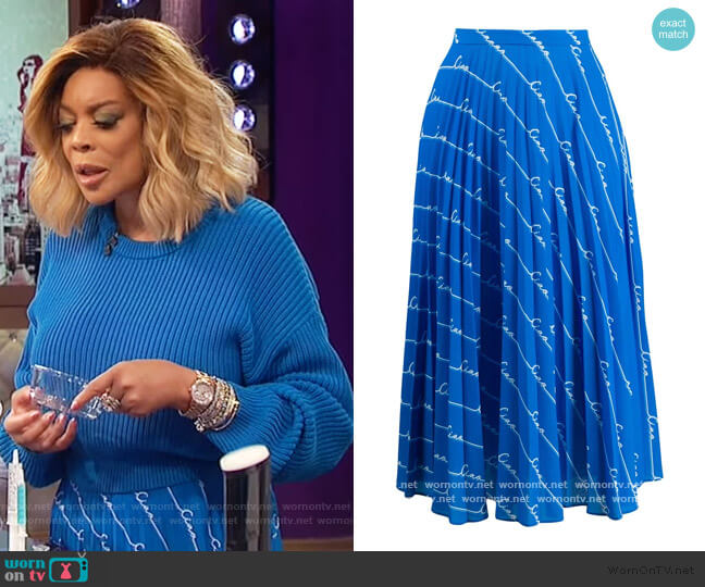 Chinti and Parker Monogram Print Skirt worn by Wendy Williams on The Wendy Williams Show