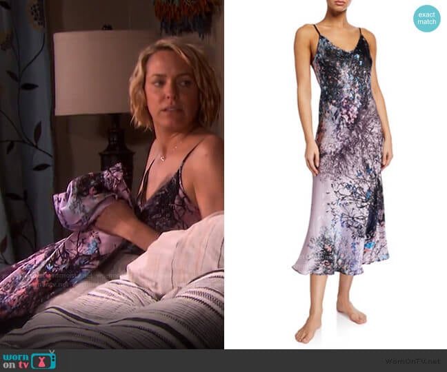 Christine Lingerie Mystique Floral-Print Silk Nightgown worn by Nicole Walker (Arianne Zucker) on Days of our Lives