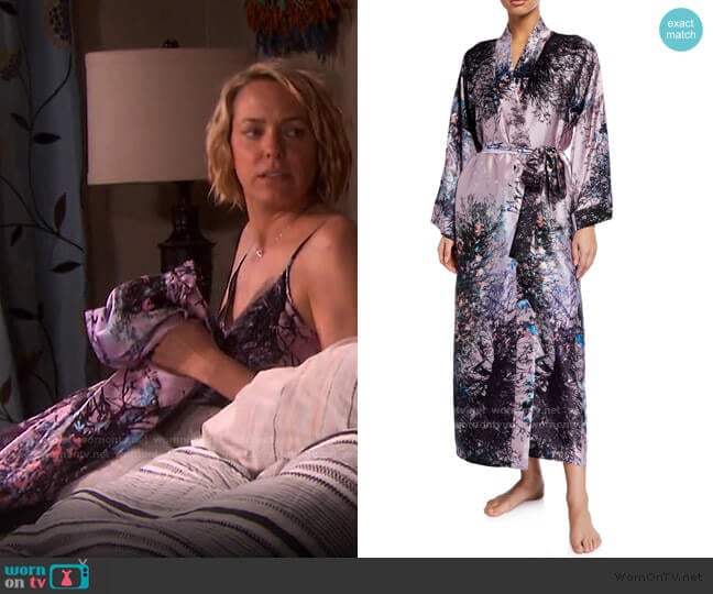 Christine Lingerie Mystique Floral-Print Silk Robe worn by Nicole Walker (Arianne Zucker) on Days of our Lives