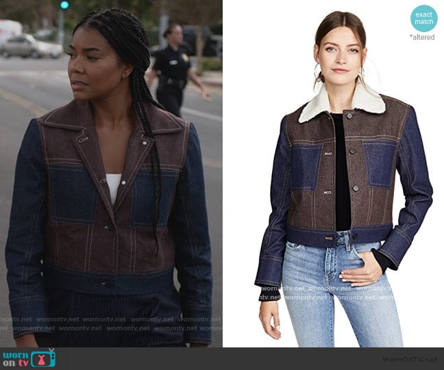 Blanc Noir Camo Mesh Moto Jacket worn by Sydney Burnett (Gabrielle Union) on LA's Finest