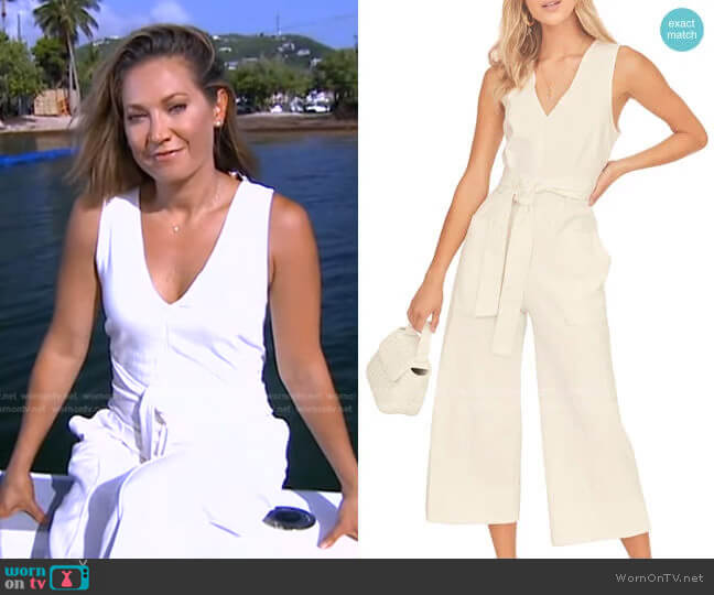 ASTR the Label Daydream Sleeveless Jumpsuit worn by Ginger Zee on Good Morning America