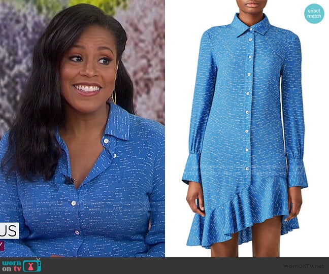 Derek Lam 10 Crosby Asymmetric Shirtdress worn by Sheinelle Jones on Today