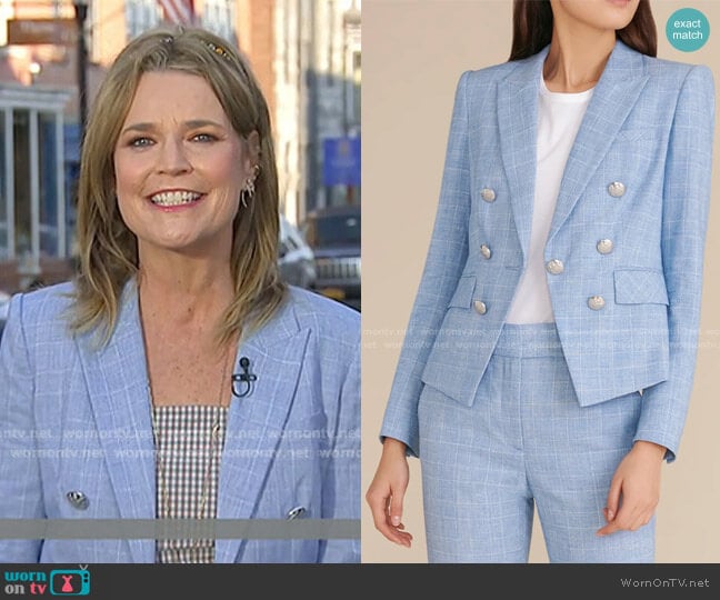 Veronica Beard Diego Heathered Plaid Dickey Jacket worn by Savannah Guthrie on Today