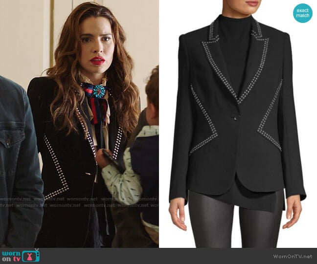 Elie Tahari Allegria Blazer worn by Ginger Sweet (Melia Kreiling) on Filthy Rich