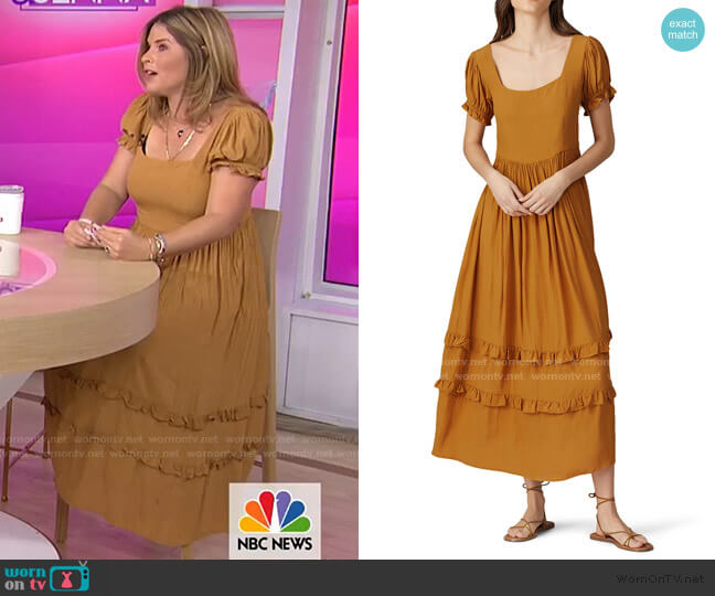 The Odells Eliza Ruffle Maxi Dress worn by Jenna Bush Hager on Today