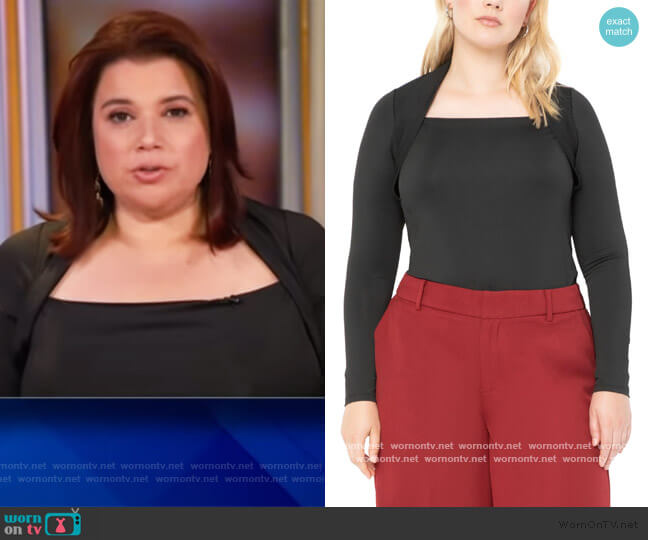 Eloquii Square Neck Fitted Top worn by Ana Navarro on The View