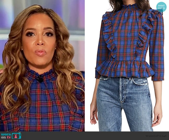 English Factory Plaid Top worn by Sunny Hostin on The View