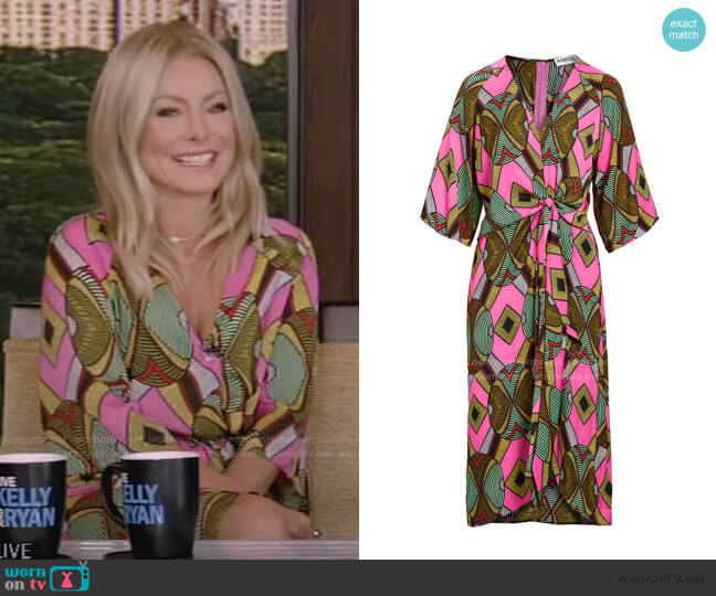 Essentiel Antwerp Wakuna Knotted Midi Dress worn by Kelly Ripa on Live with Kelly and Mark