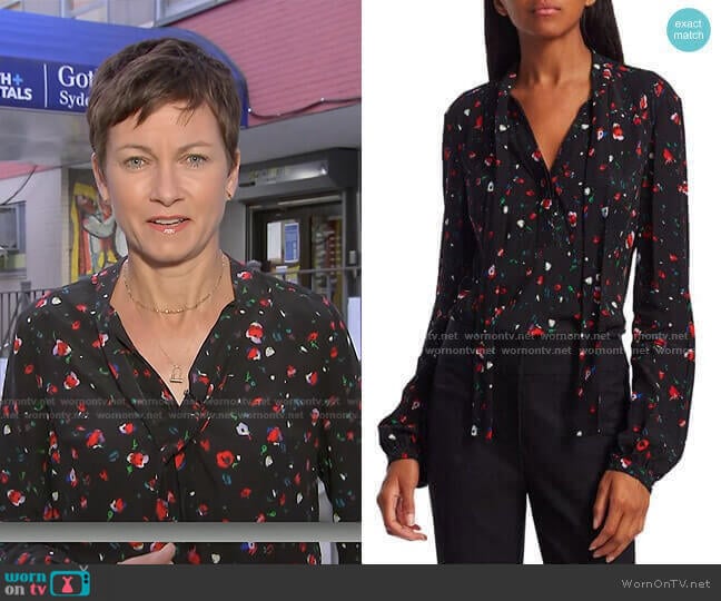 Derek Lam 10 Crosby Evadne Floral Blouse worn by Stephanie Gosk on Today