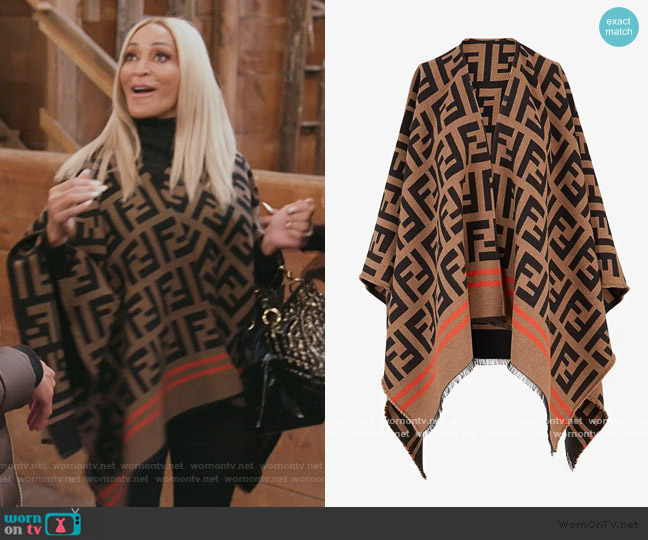 Fendi Poncho FF worn by Karen Huger on The Real Housewives of Potomac