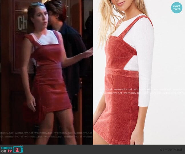 Forever 21 Corduroy Cutout Mini Dress worn by Josslyn Jacks (Eden McCoy) on General Hospital