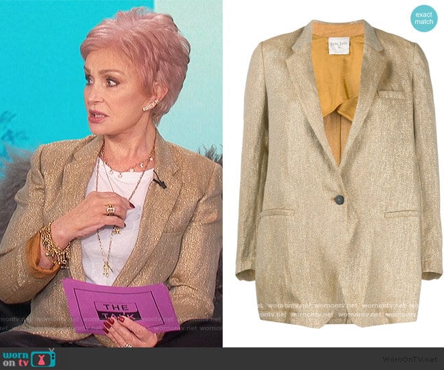 Forte Forte Metallic Thread Blazer worn by Sharon Osbourne on The Talk
