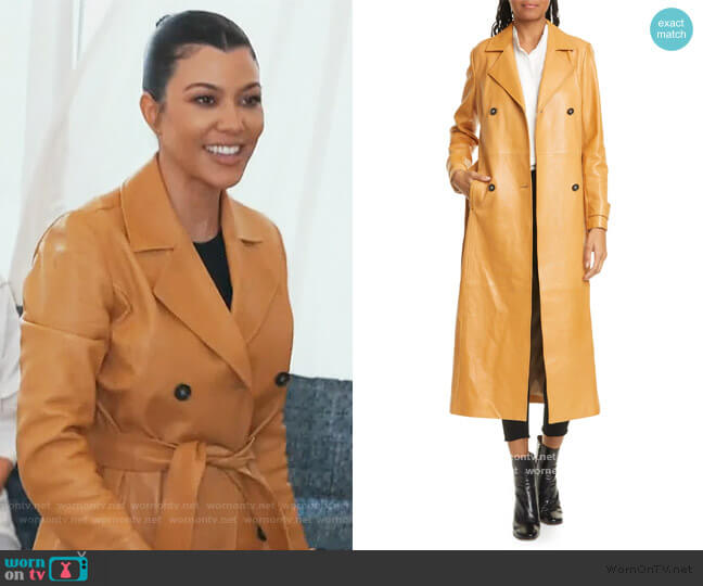 Frame Leather Trench Coat worn by Kourtney Kardashian on Keeping Up with the Kardashians