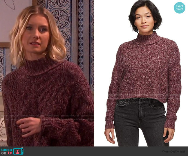 Free People Merry Go Round Sweater worn by Claire Brady (Isabel Durant ) on Days of our Lives