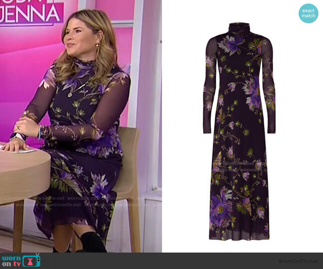 Fuzzi Plum Floral Dress worn by Jenna Bush Hager on Today