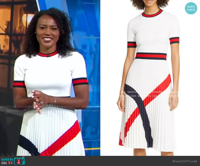 Ted Baker Fynlie Pleated Sweater Dress worn by Janai Norman on Good Morning America