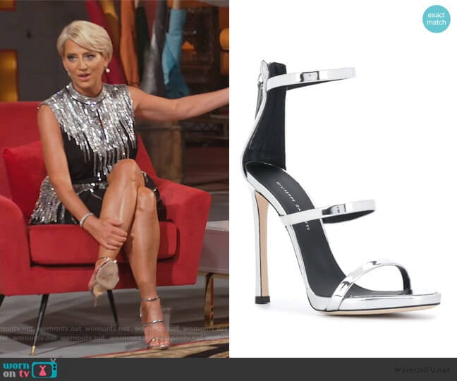 Giuseppe Zanotti Harmony sandals worn by Dorinda Medley on The Real Housewives of New York City