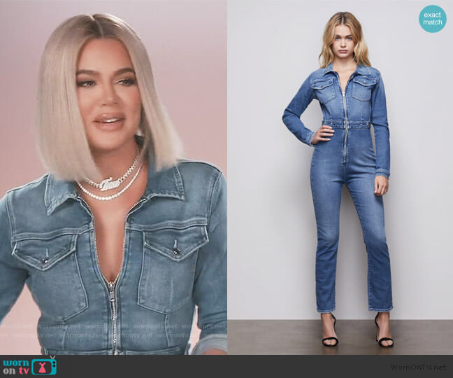 WornOnTV: Kourtney's denim zip jumpsuit on Keeping Up with the