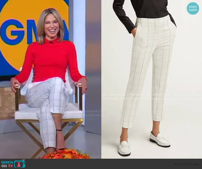 Argent Grid Plaid Tailored Trouser worn by Amy Robach on Good Morning America