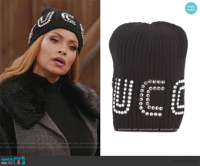 Gucci Gucci Guccy Crystal Embellished Beanie worn by Gizelle Bryant on The Real Housewives of Potomac