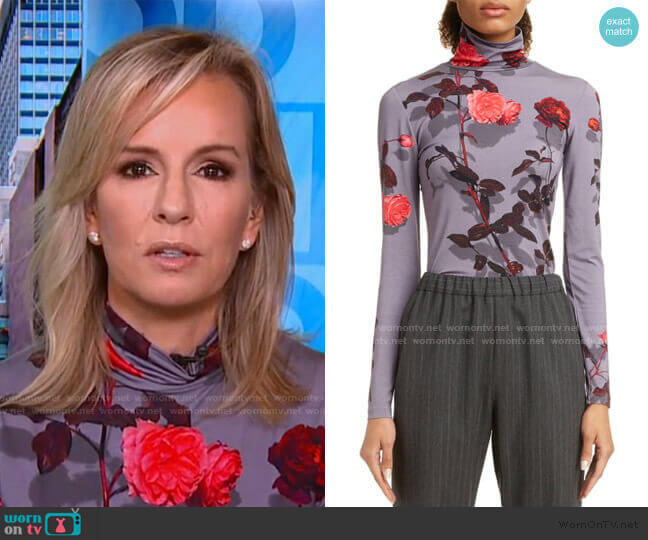 Dries van Noten Haskee Shadow Rose Top worn by Dr. Jennifer Ashton on Good Morning America
