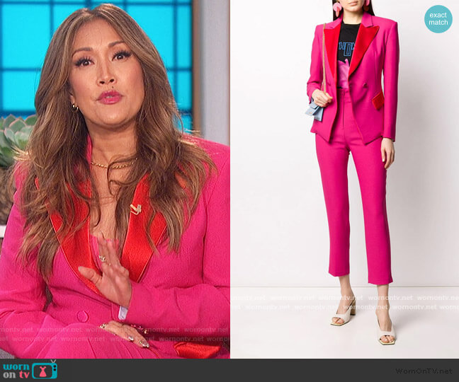 Hebe Studio Two Tone Blazer worn by Carrie Inaba on The Talk