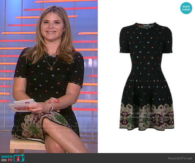 Alexander Mcqueen Intarsia Dress 2017 Collection worn by Jenna Bush Hager on Today