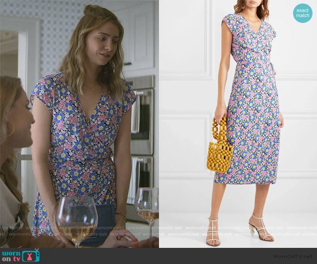 J. Crew Fabrizia floral-print jersey wrap dress worn by Sterling Wesley (Maddie Phillips) on Teenage Bounty Hunters