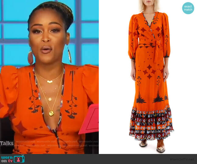 Jessie Western Printed Long Sleeve Dress worn by Eve on The Talk
