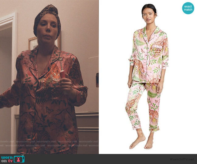 Karen Mabon Tiger Blossom Pajamas worn by Katherine (Katherine Ryan) on The Duchess