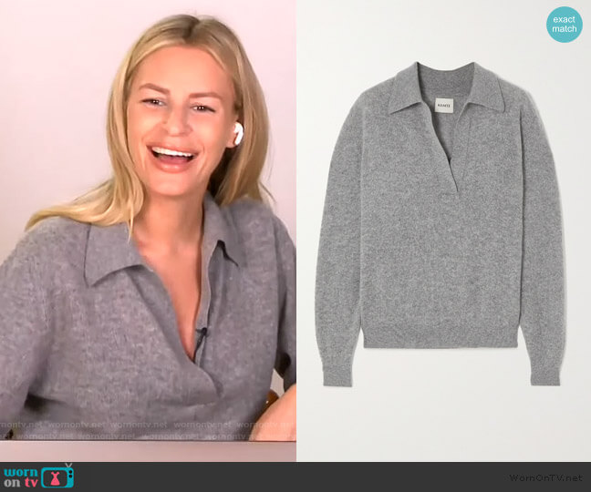 Khaite Jo V-neck Sweater worn by Morgan Stewart on E! News