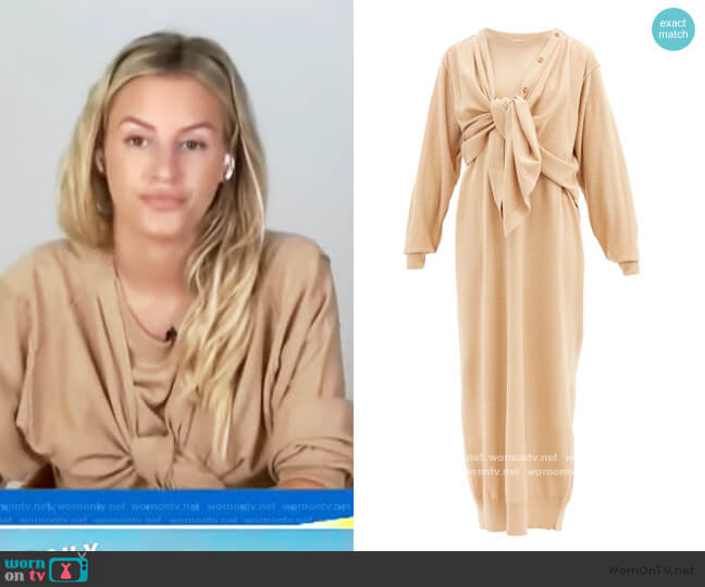 Lemaire Layered wool-blend cardigan dress worn by Morgan Stewart on E! News