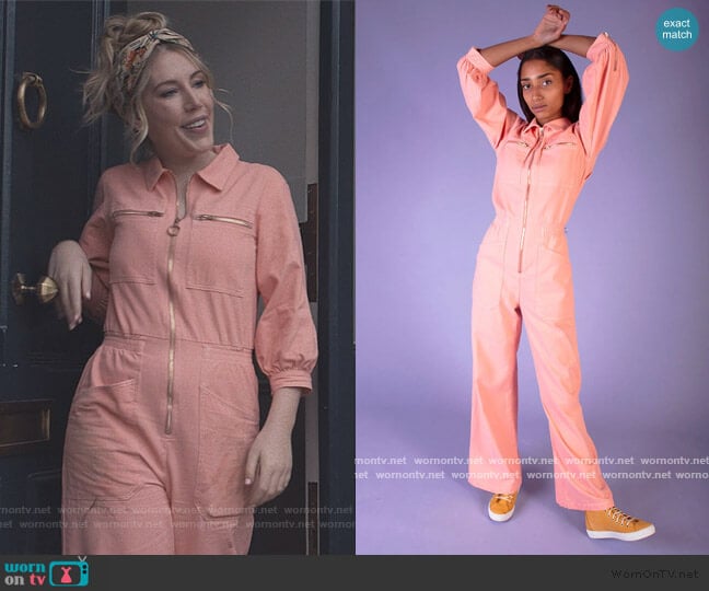 L.F. Markey Dante Boilersuit Peach worn by Katherine (Katherine Ryan) on The Duchess