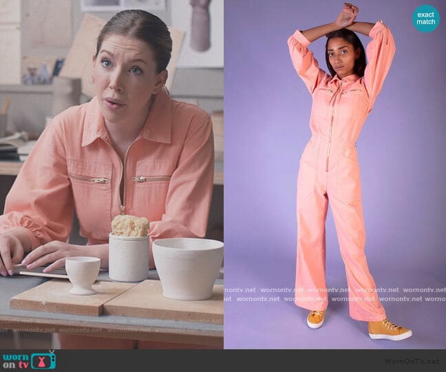 L.F. Markey Dante Boilersuit Peach worn by Katherine (Katherine Ryan) on The Duchess